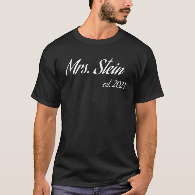 T-shirt Mrs STEIN 2023 new bride bridal shower wedding (Devant)