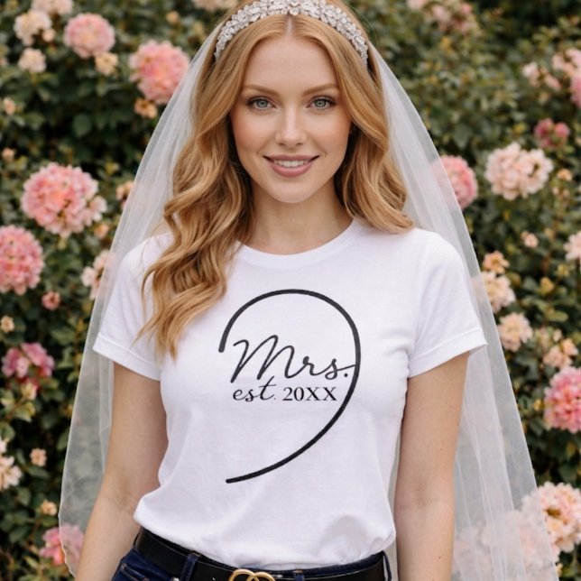 T-shirt Mrs. Wifey Honeymoon Just Married Wedding (Créateur téléchargé)