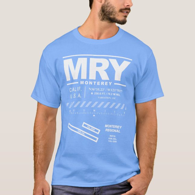 T-shirt MRY de l'aéroport régional de Monterey (Devant)