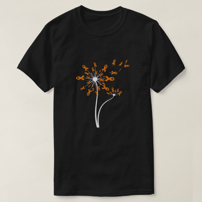 T-shirt MS Leukemia Sensibilisation au rein Dandelion Oran (Design devant)