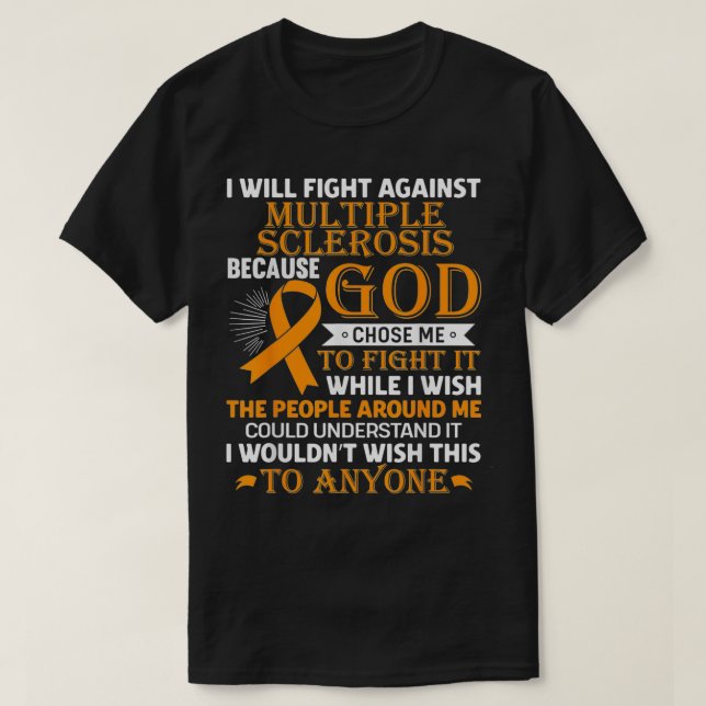 T-shirt MS Multiple Sclerosis Awareness Orange Ribbon Men  (Design devant)