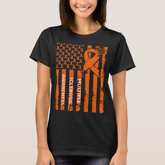 T-shirt MS Warrior Multiple Sclerosis Awareness Ribbon USA (Devant)
