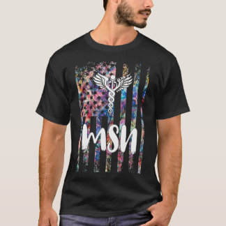 T-shirt MSN American Flag Master of Science En Infirmière 