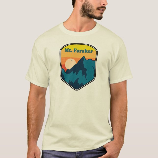 T-shirt Mt. Foraker Alaska Lever du soleil (Devant)