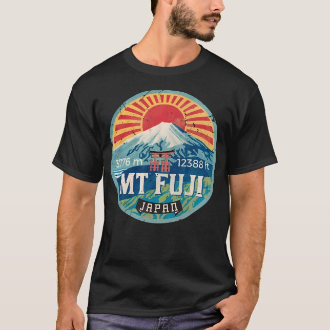 T-shirt Mt Fuji - Emblème Vintage (Devant)
