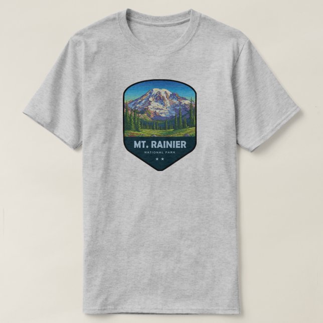 T-shirt Mt. Rainier National Park Shield (Design devant)