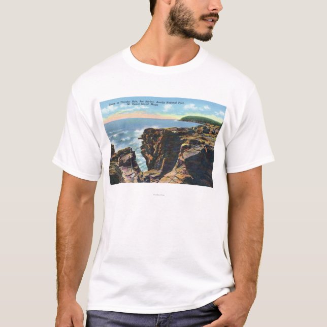 T-shirt Mt. Vue de l'Île déserte de trou de tonnerre (Devant)