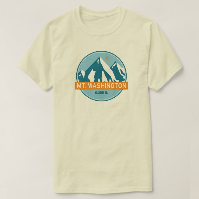 T-shirt Mt. Washington New Hampshire Stars Moon (Design devant)