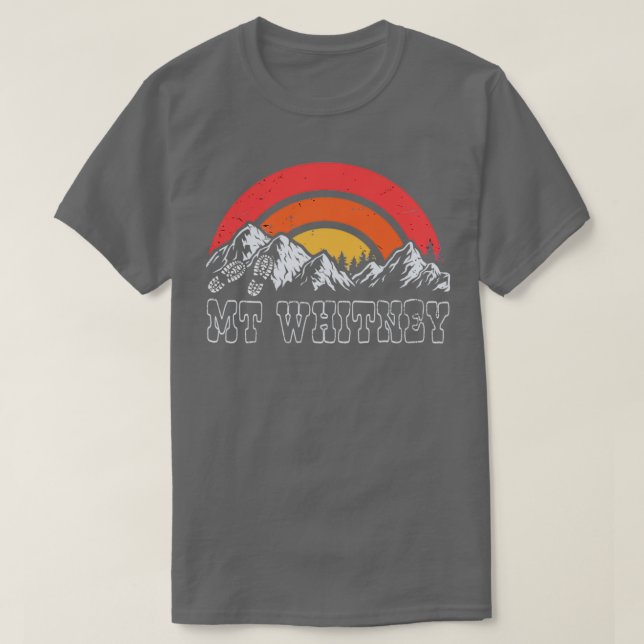 T-shirt Mt Whitney Randonnée avec Sunset rétro (Design devant)