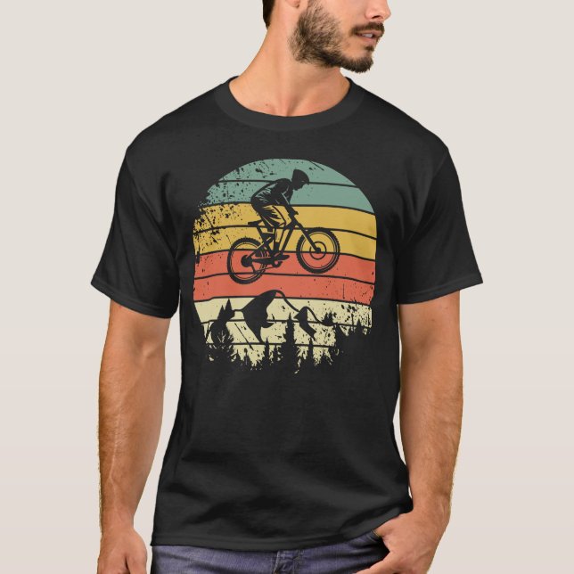 T-shirt MTB Mountain Biking Vintage Downhill (Devant)