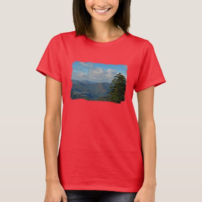 T-shirt Mtns fumeux : Mtns appellent… John Muir (Devant)