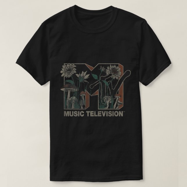 T-shirt MTV Musique Télévision Champignons Fleurs Sauvages (Design devant)