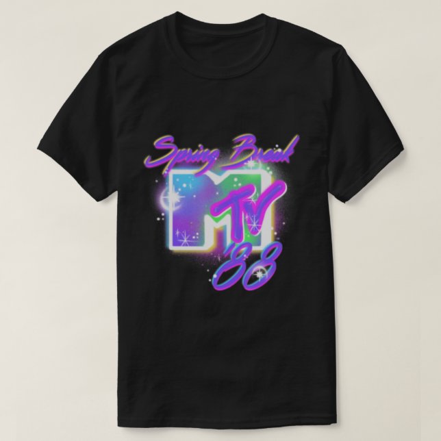 T-shirt Mtv Spring Break '88 Airbrushed Text.png (Design devant)