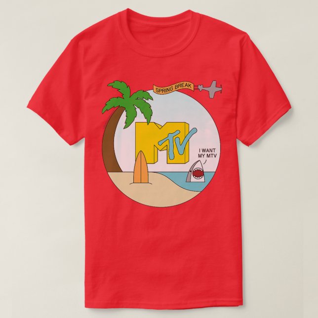 T-shirt MTV Spring Break Shark Graphic (Design devant)