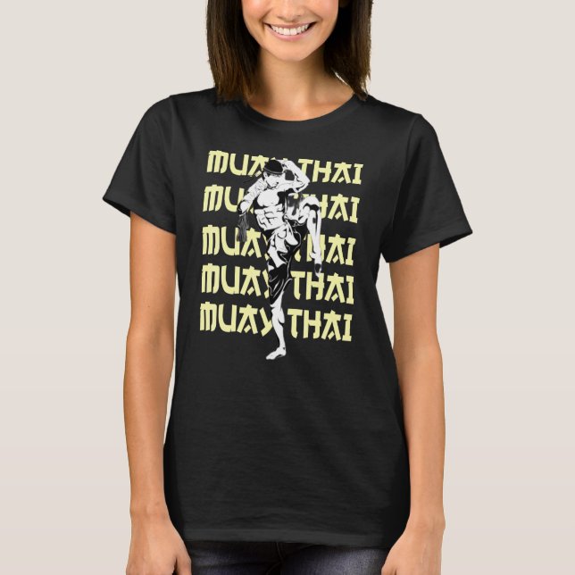 T-shirt Muay Thai Fighter Répéter le texte Vérification de (Devant)