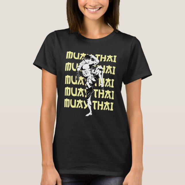 T-shirt Muay Thai Fighter Répéter le texte Vérification de (Devant)