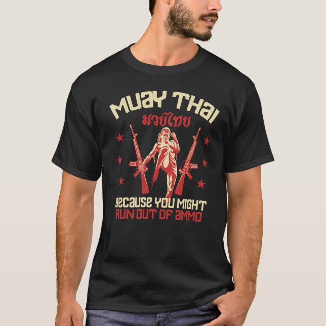 T-shirt Muay Thai Funny AmmoRetro Kickboxing (Devant)