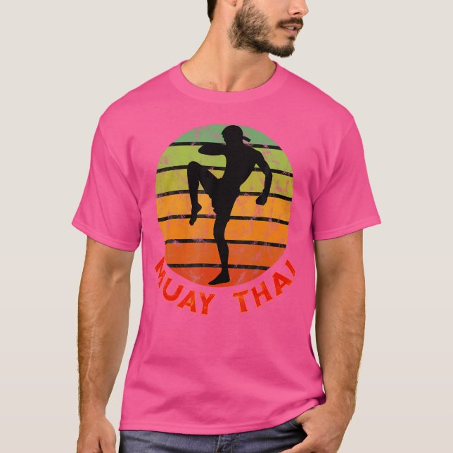 T-shirt Muay Thai Kickboxer Silhouette Boxer Thaïlande (Devant)