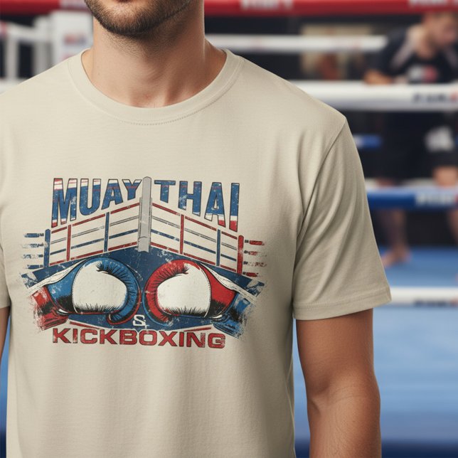 T-shirt Muay Thai & Kickboxing – Grunge Gloves Design (Créateur téléchargé)