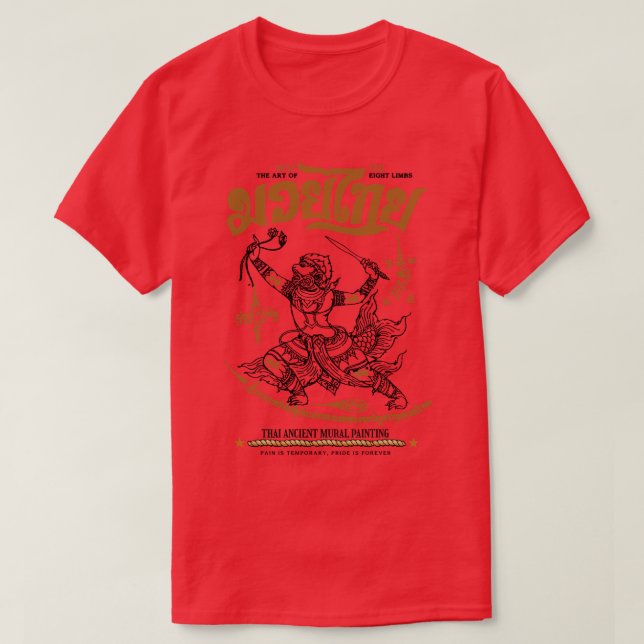 T-shirt Muay Thai Kickboxing Tattoo Sak Yant Hanuman 1 (Design devant)