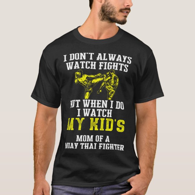 T-shirt Muay Thai Maman Je Ne Regarde Pas Toujours Les Com (Devant)