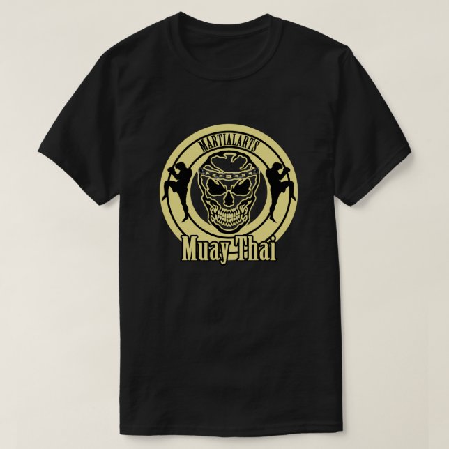 T-shirt Muay Thai , Martial Arts , Kick Boxing , Skull (Design devant)