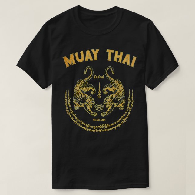 T-shirt Muay Thai Muay Tiger Thai Sak Yant Tattoo Kickboxi (Design devant)