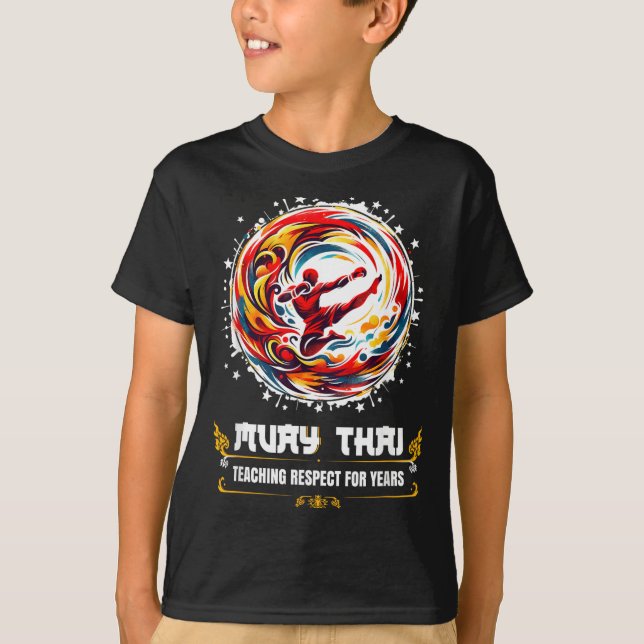 T-shirt Muay Thai Respect MMA Kickboxing Boxe Thaïlandaise (Devant)