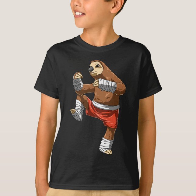 T-shirt Muay Thai Sloth - Boxe Thaïlandaise et Kickboxing  (Devant)