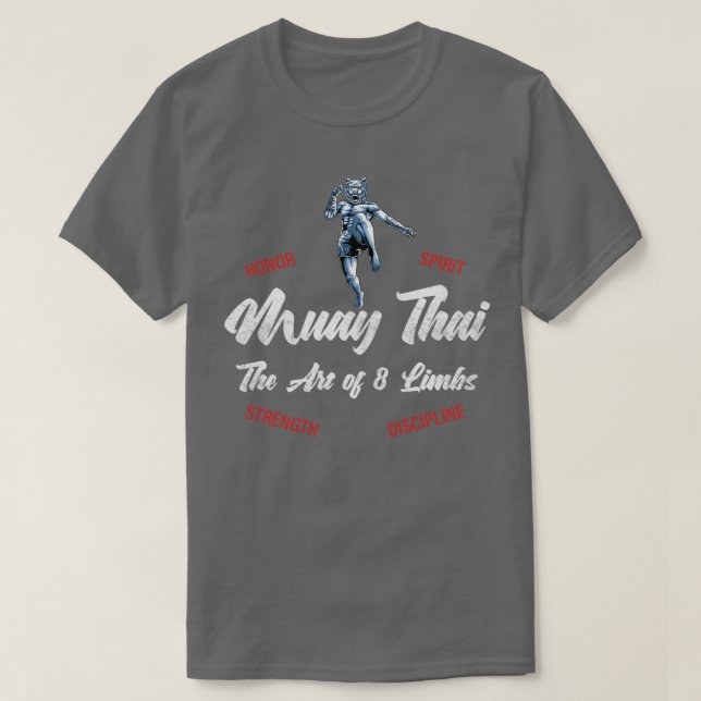 T-shirt Muay Thai Tiger Fighter Thai Boxing Kickboxing (Design devant)