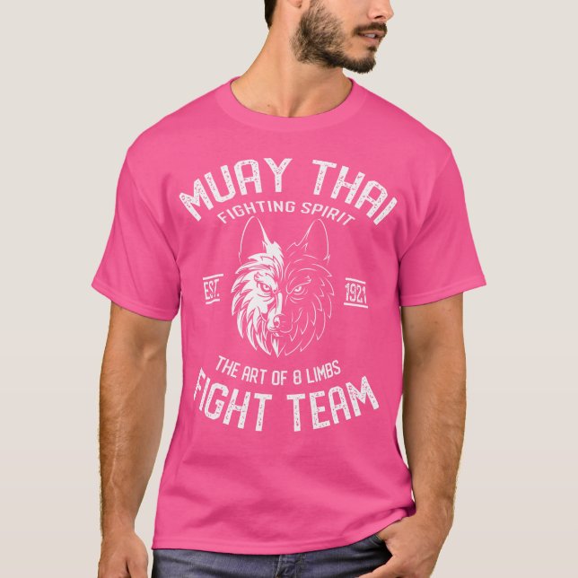 T-shirt Muay Thai Wolf équipe de combat Nak Muay Kickboxin (Devant)