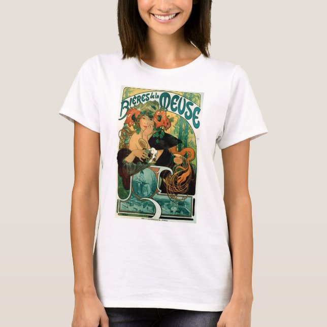 T-shirt Mucha Art Nouveau : Bieres de la Meuse (Devant)