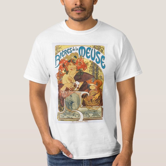T-shirt Mucha - Bières de la Meuse (Devant)