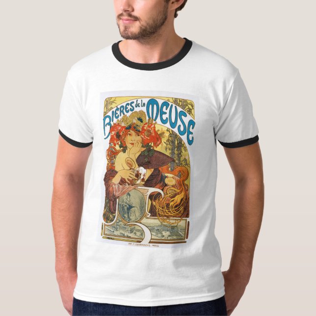T-shirt Mucha - Bières de la Meuse (Devant)