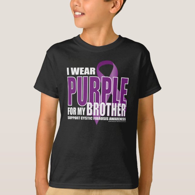 T-shirt Mucoviscidose : Pourpre pour le frère (Devant)
