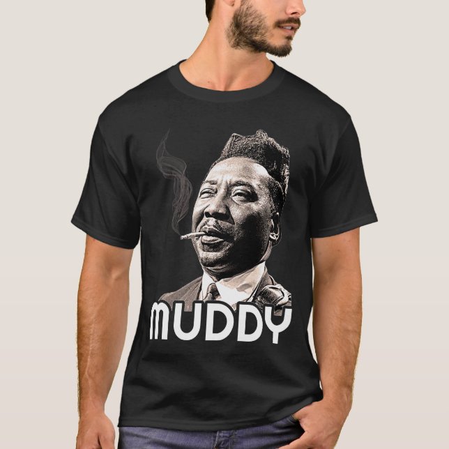 T-shirt Muddy Waters Retro Blues Musique Légende (Devant)