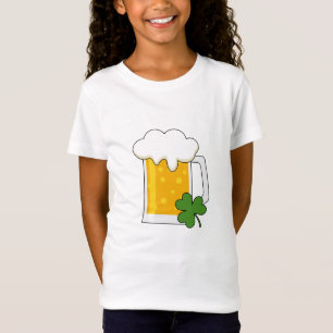 T-Shirt Mug de bière irlandaise avec Shamrock Clover