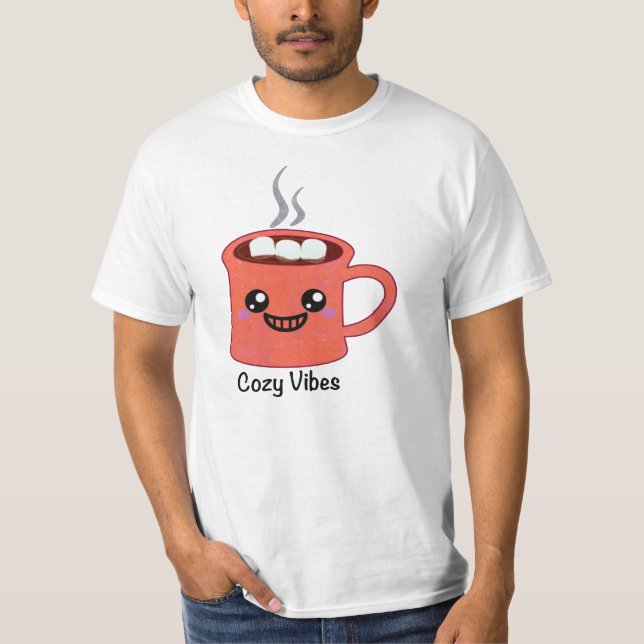 T-shirt Mug de Chocolat Chaud avec Guimauve (Devant)