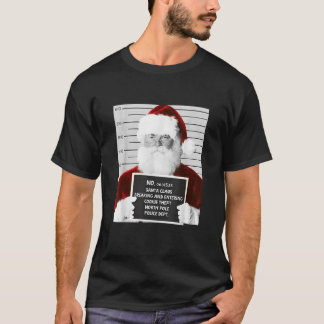 T-shirt Mugshot de Père Noël amusant à Noël en prison