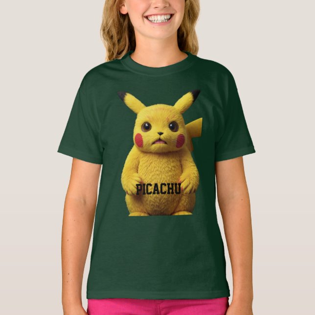 T-shirt "Mugshot de Pikachu choqué — Conçu  (Devant)