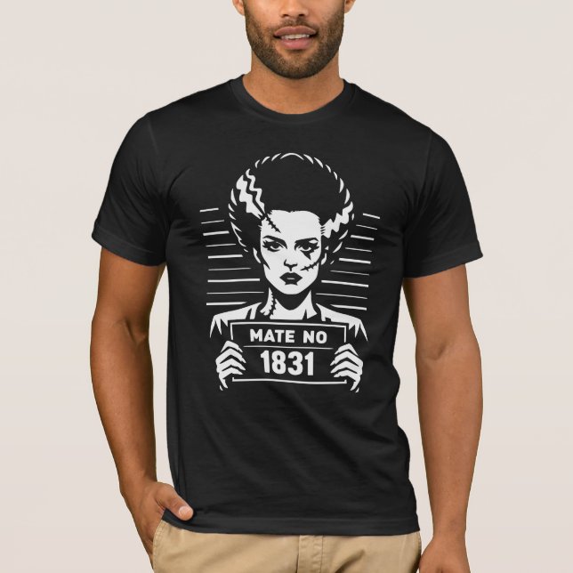 T-shirt Mugshot de Stitched Bride – Époux n° 1831 (Devant)