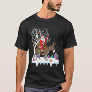 T-shirt Mule âne amant Noël cadeau Père Noël équitation ân