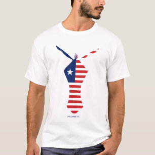T-shirt Mule blanche et bleue rouge