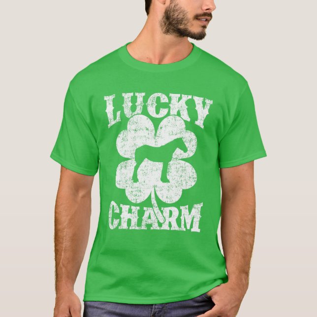 T-shirt Mule Lover Shamrock Lucky Charm Mule St Patrick's (Devant)
