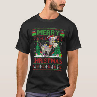 T-shirt Mule Lover Xmas Éclairage Père Noël Ugly Mule Noël