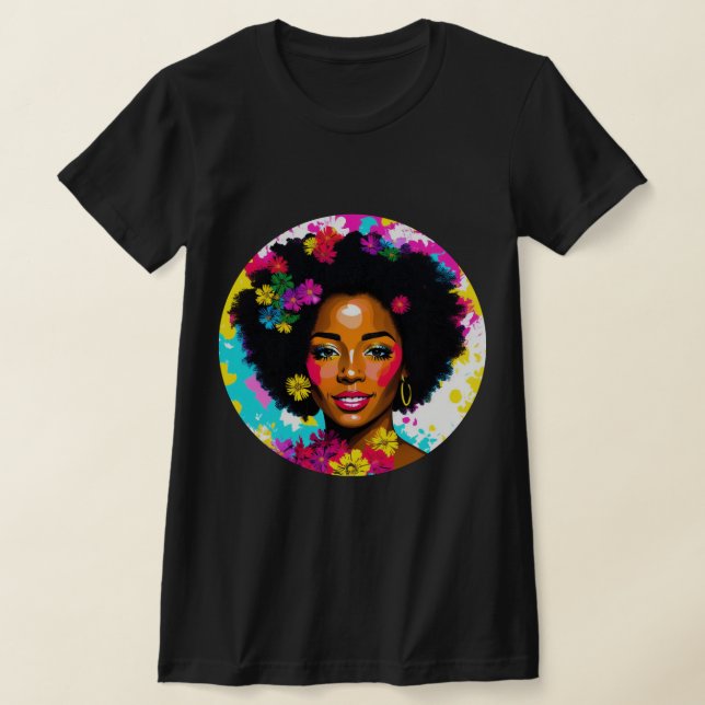 T-shirt Multicolore Black Woman Pop Art (Poser)
