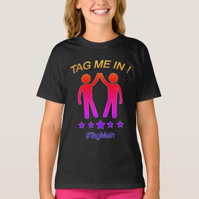 T-shirt Multicolore-Étiquette je dedans ! (Devant)