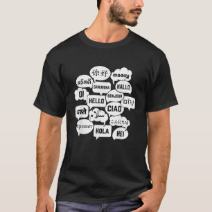 T-shirt Multilingual Hello Polyglot Globetrotter