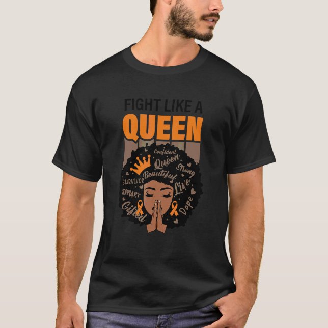 T-shirt Multiple Sclerosis Awareness  Fight Like A Queen (Devant)