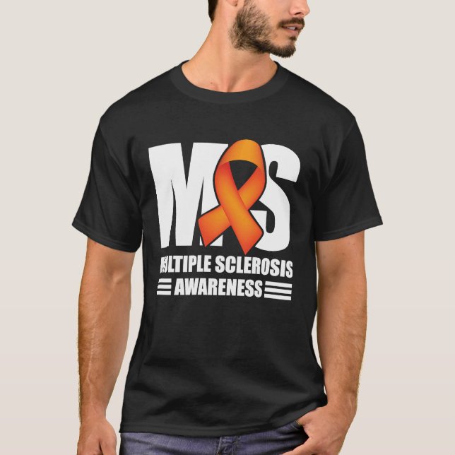 T-shirt Multiple Sclerosis Awareness I Wear Orange Ribbon  (Devant)